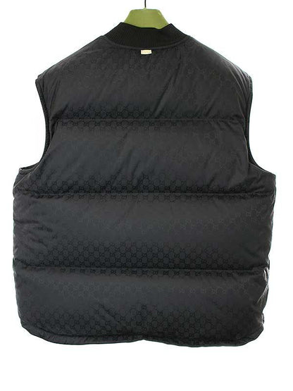 Gucci 24ss Cotton Canvas Reversible Goose Down Vest Gray 50 774339 Z8bq0