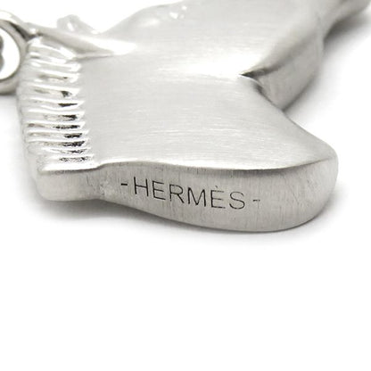 Hermes Necklace Talisman Pegasus Pendant Metal Silver [box