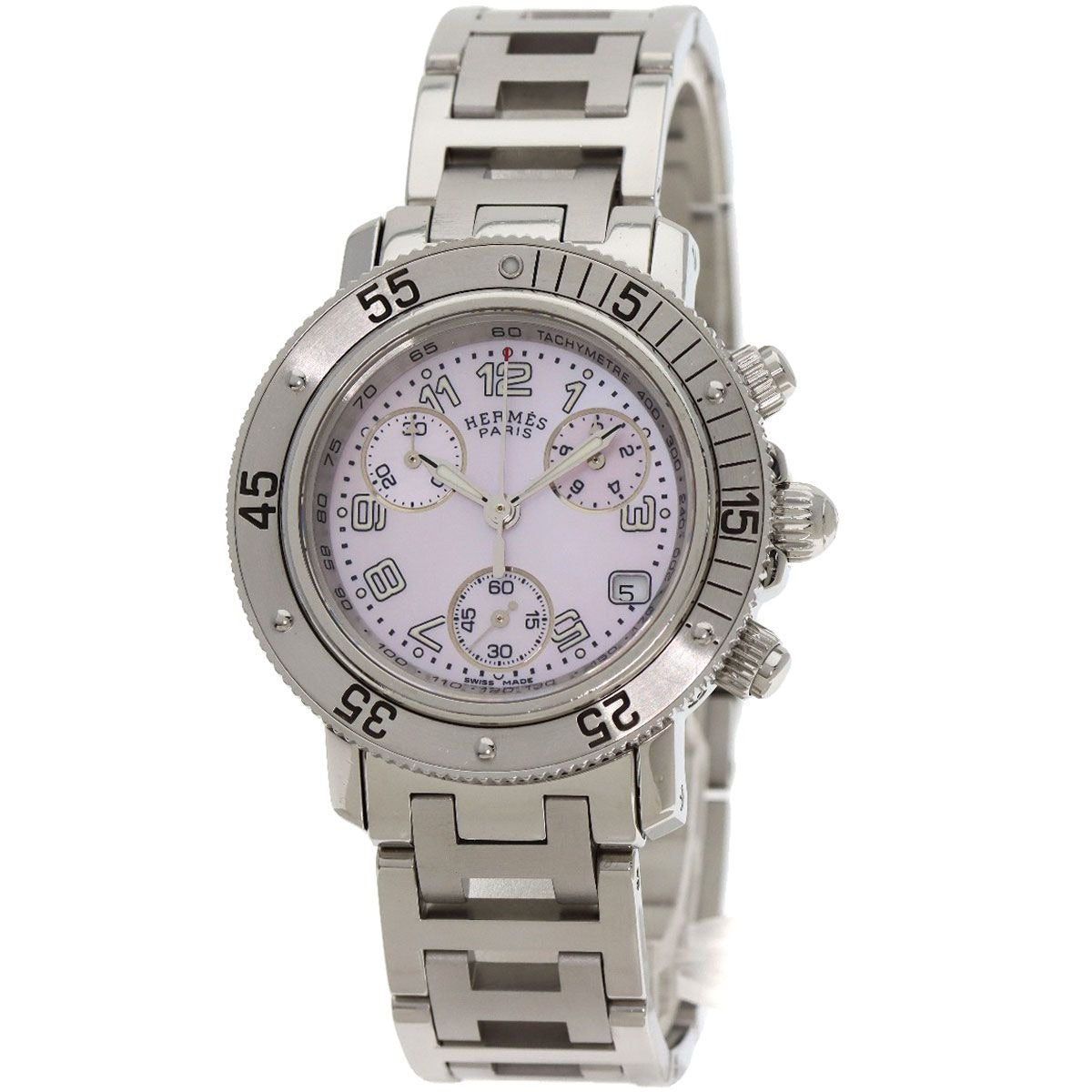 Hermes Clipper Diver Chronograph New Buckle Watch SS