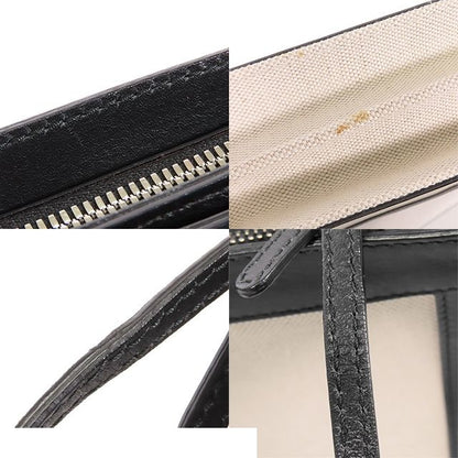 Balenciaga Navy Pochette Ivory Black Canvas Leather 2-Way Clutch — view 6
