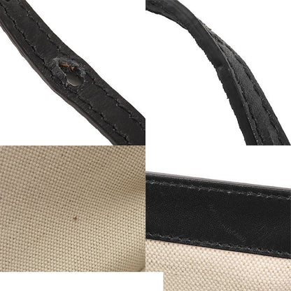 Balenciaga Navy Pochette Ivory Black Canvas Leather 2-Way Clutch — view 7