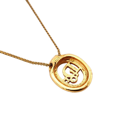 Dior Necklace Logo Oval Gold Plated — view 2