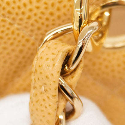 Chanel Shoulder Bag Matelasse Caviar Skin Beige Gold Hardware Women