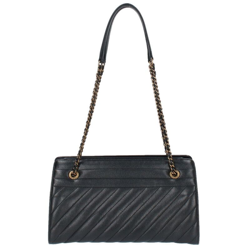 Chanel Calfskin Bias-stitched Shoulder Bag Women