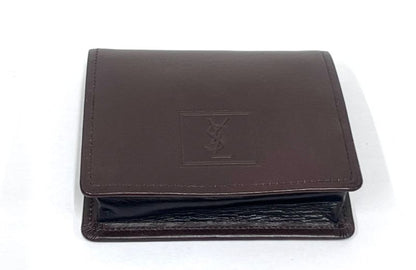 YVES Saint Laurent Coin Case Coin Purse Leather Brown 08bs304