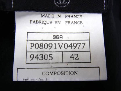 Chanel 96A P08091v04977 Coco Mark Wool Setup Jacket Skirt 42