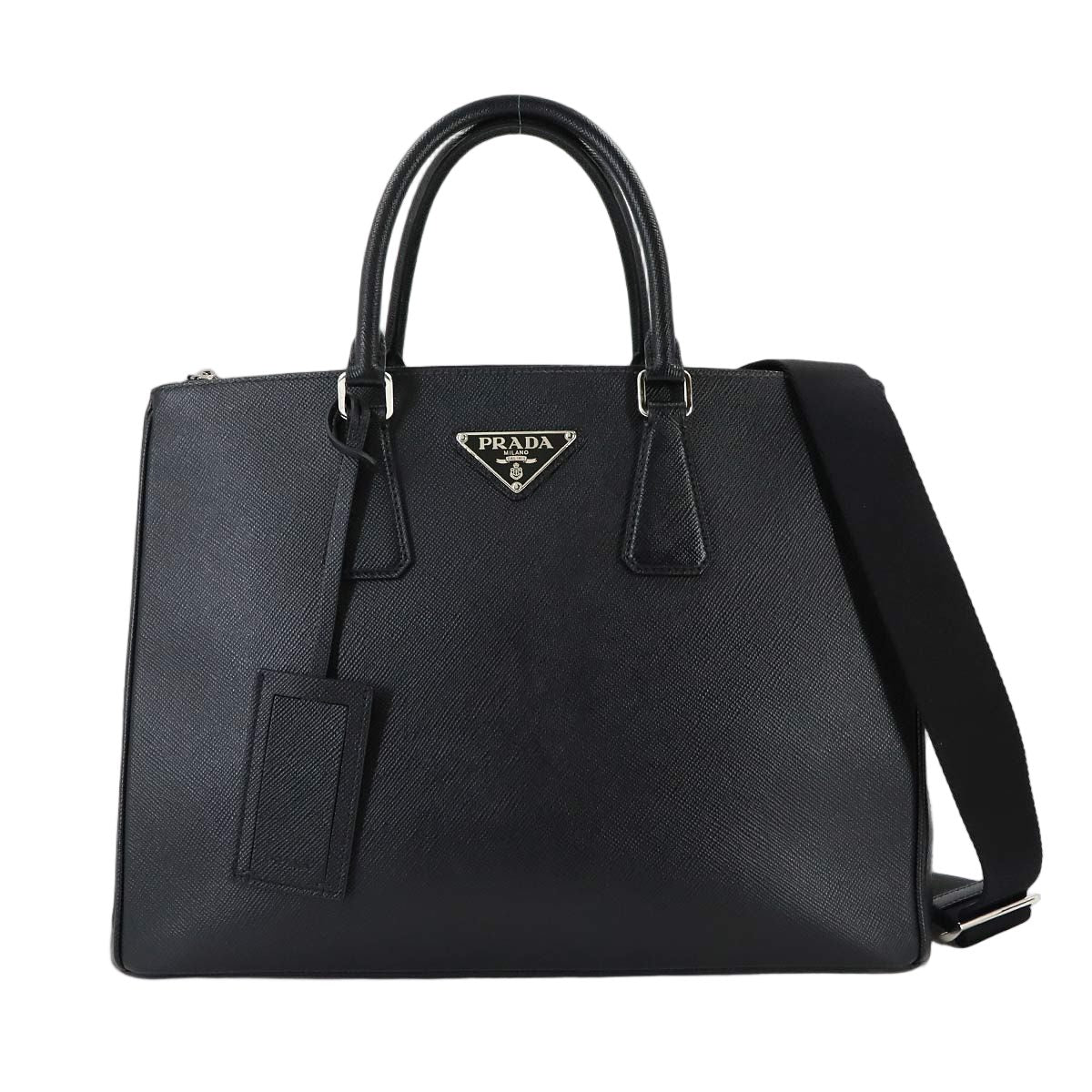 Prada 2-Way Tote Shoulder Bag Saffiano Leather Black