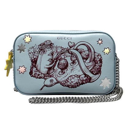 Gucci Yuko Higuchi Chain Shoulder Bag Blue