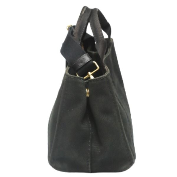 Prada 1 Bg439 Tote Bag Canapa Mini Black