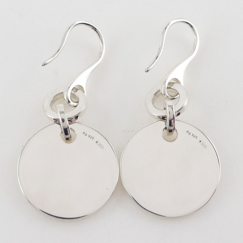 Gucci Trademark Logo Round Silver 925 Ladies 12.1g Earrings