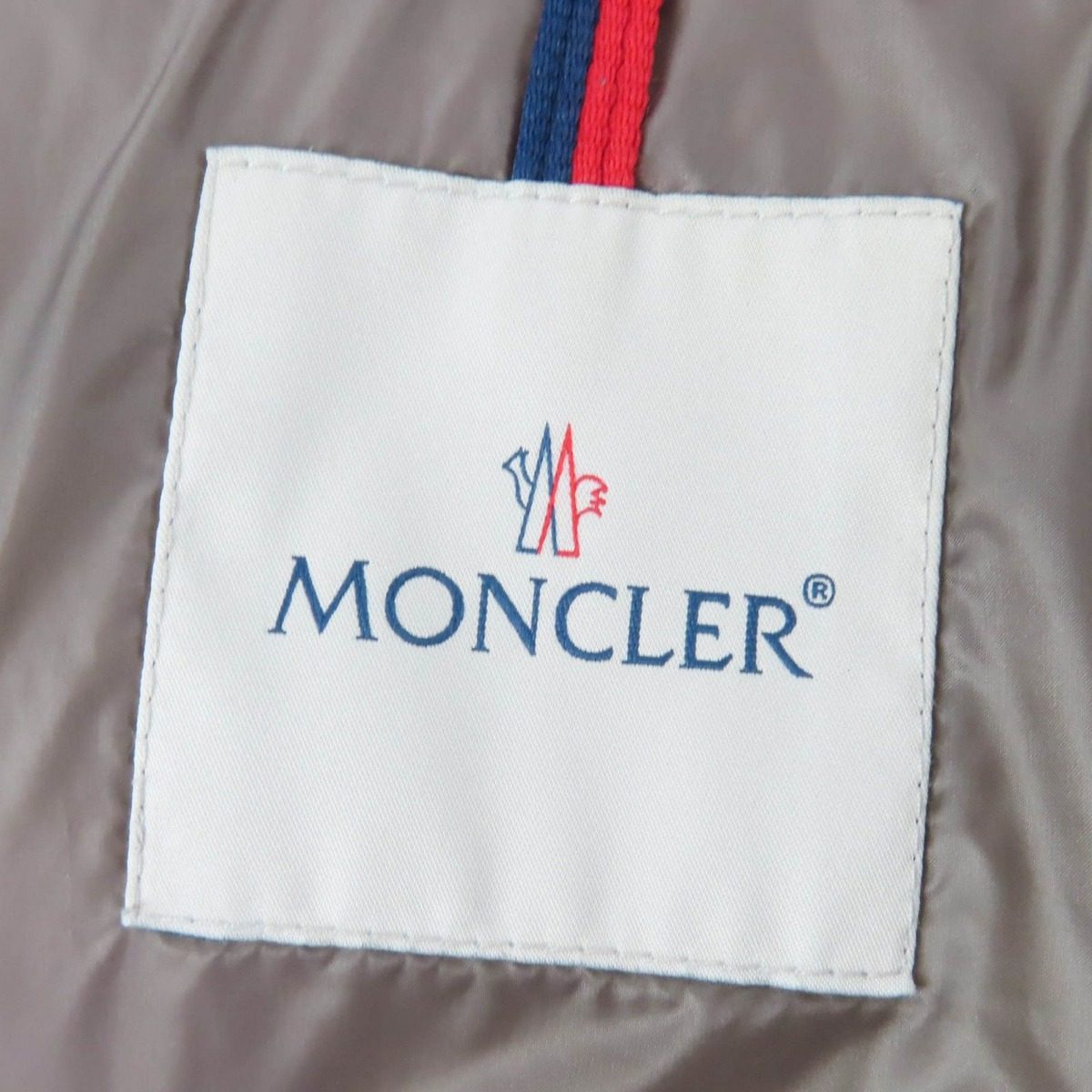 Moncler Hermine Logo Patch with Hood Down Coat Light Brown 0 — view 8