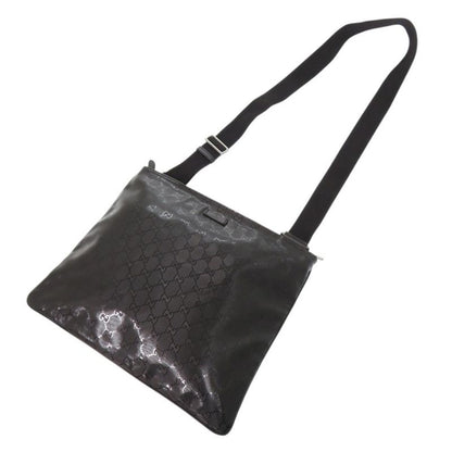 Gucci GG Imprime 201446 PVC Leather Black Shoulder Bag Black 1327 Gucci