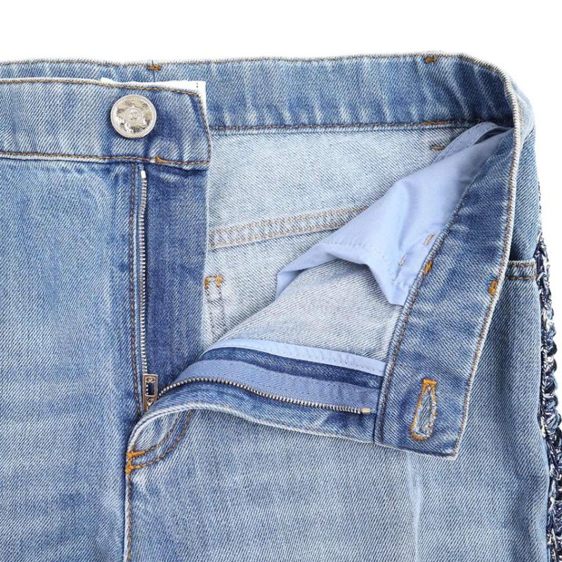 Chanel Coco Stitch Tweed Line Denim Pants P59532v45242 Indigo 38