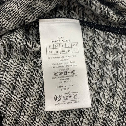 Christian Dior Top Black White Logo Check Knit Sleeveless