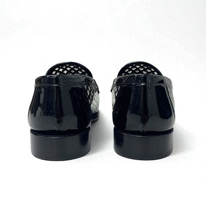 Louis Vuitton Chess Line Monogram Loafers Leather Shoes Patent Black Gold Logo