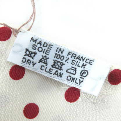 Hermes 099882s Maxi Twilly 100% Silk Ivoire/rouge Bee Insect Dotted Calais