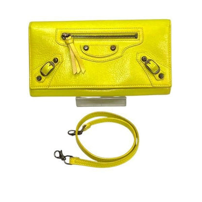 Balenciaga Strap Wallet Classic Neon Yellow