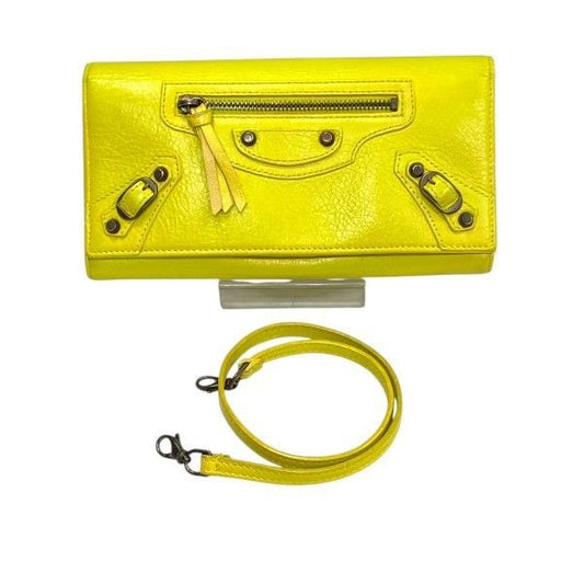 Balenciaga Strap Wallet Classic Neon Yellow