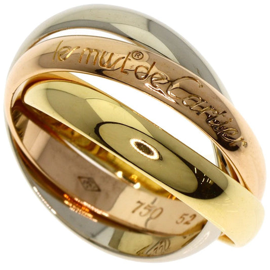 Cartier Trinity 52 Ring 18K Yellow Gold White Pink