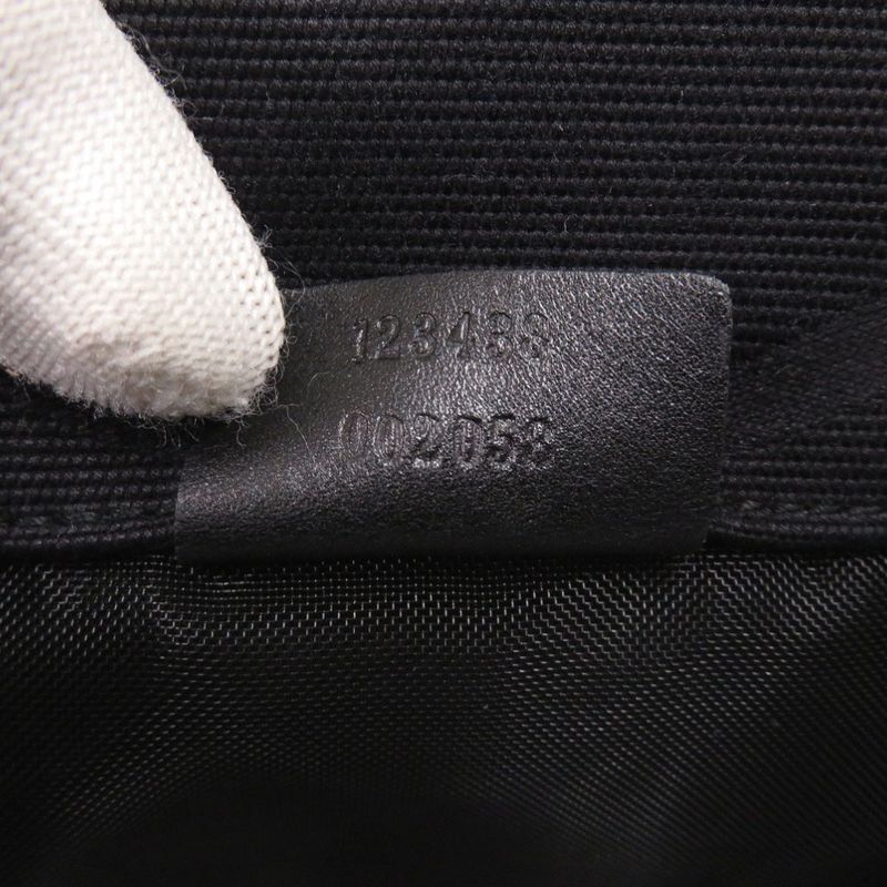 Gucci Bon Sac Drawstring 123438 Canvas Black Shoulder Bag Black 0641 Gucci