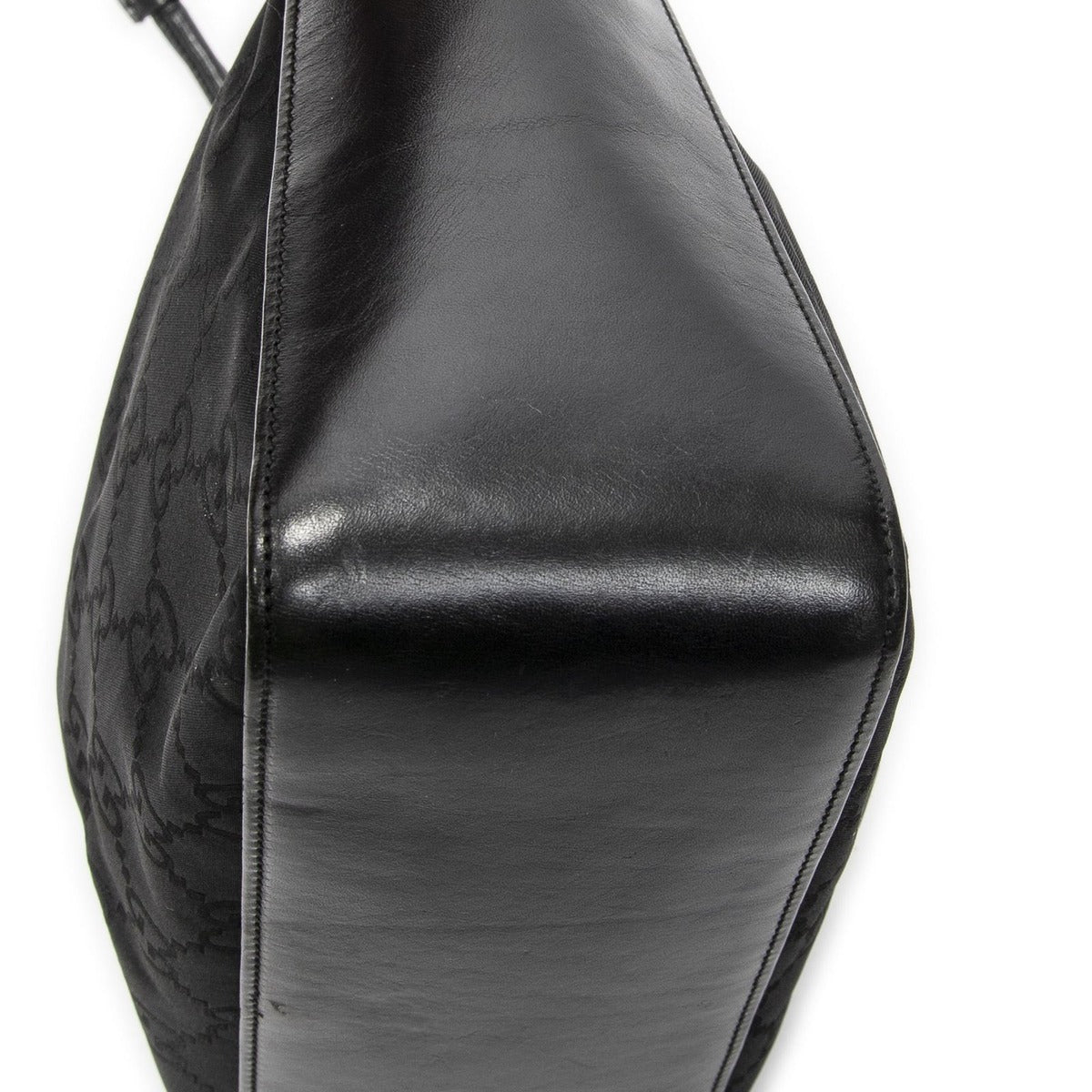 Gucci Zip Shoulder Hobo Black GG Nylon Canvas AB — view 7