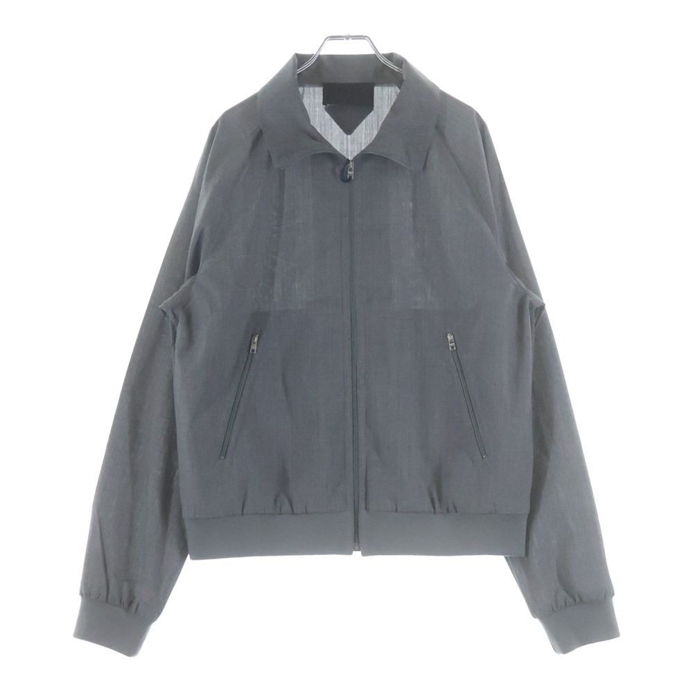 Prada Lihtweight Wool Bomber Jacket Lightweight Zip Up Gray