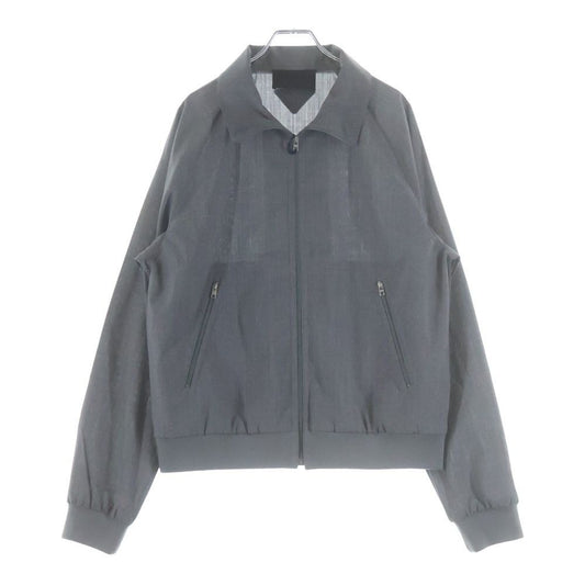 Prada Lihtweight Wool Bomber Jacket Lightweight Zip Up Gray