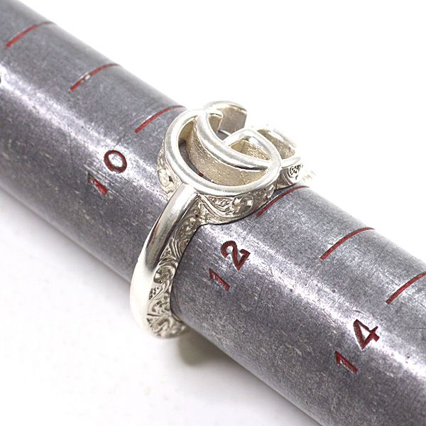 Gucci Double G Key Motif Ring Star Ring Silver Ag925 Size 12 (actual Size 11)