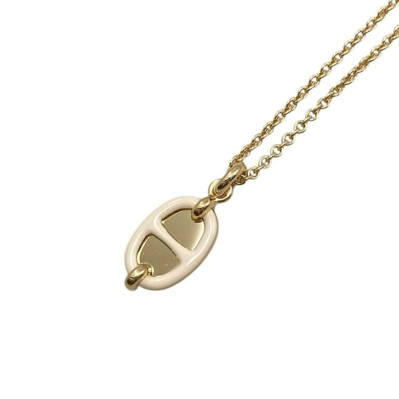 Hermes Necklace Pendant Mini Maillon PM Fed3 Cles Beige Gold Hardware