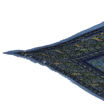 Hermes Scarf Pleated Silk Carre 90 Chasse en Inde Indian Hunting Blue — view 2