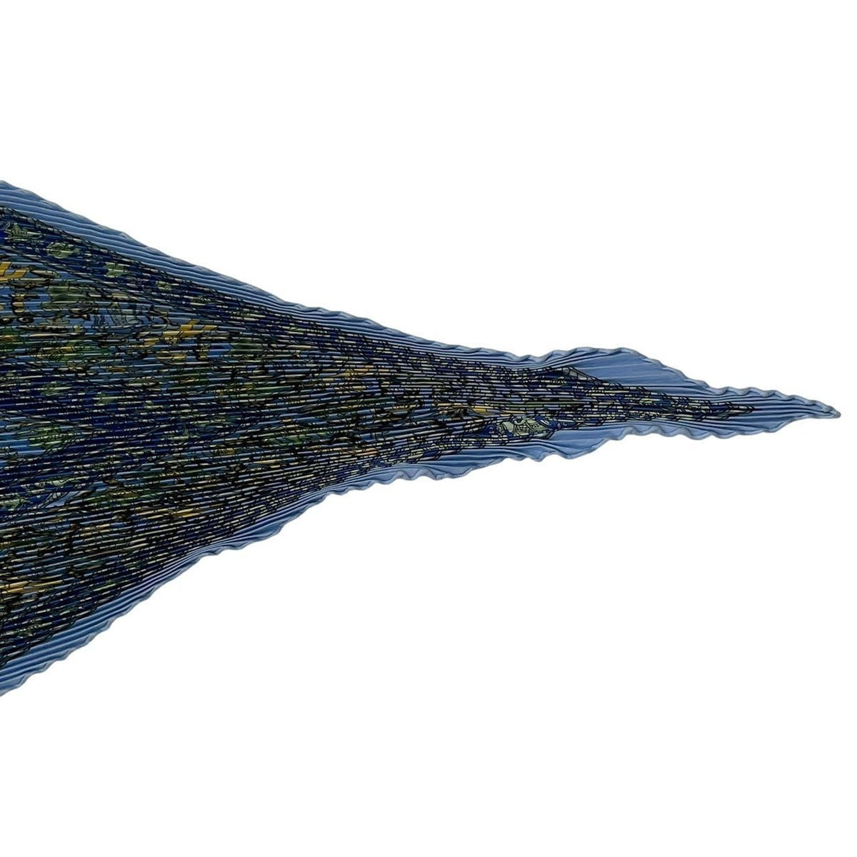 Hermes Scarf Pleated Silk Carre 90 Chasse en Inde Indian Hunting Blue — view 4