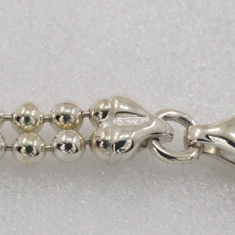 Gucci Logo Plate Double Ball Chain Silver 925 Unisex 24.1g Necklace