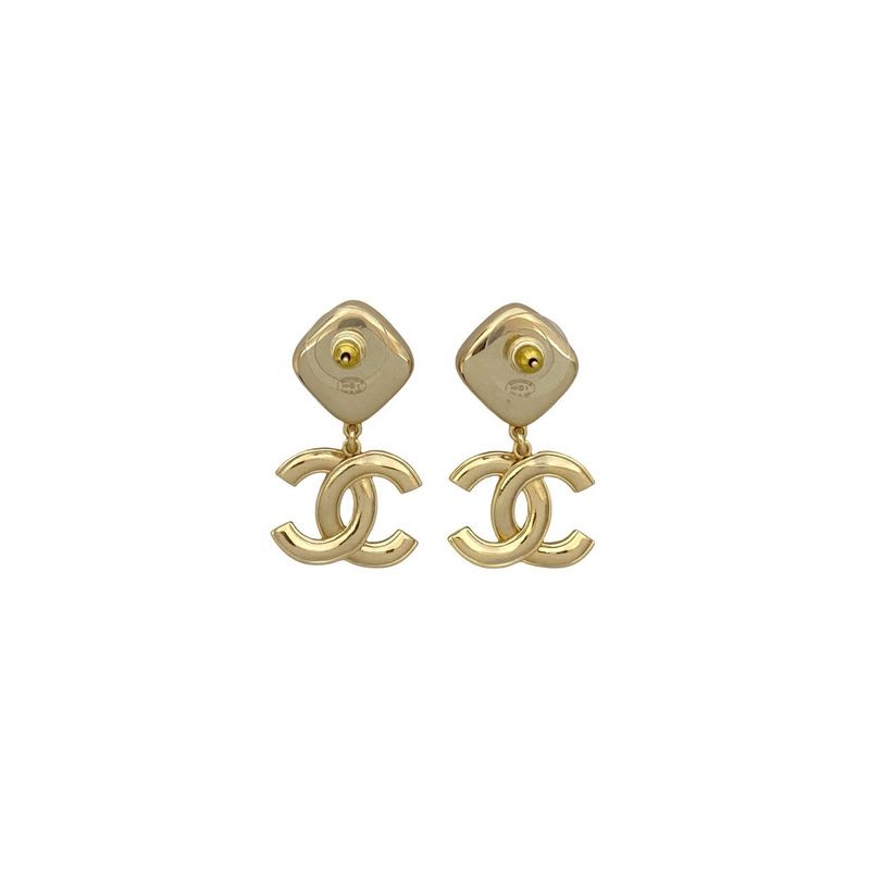 Chanel Coco Mark Plastic Earrings Accessories Small 22AS