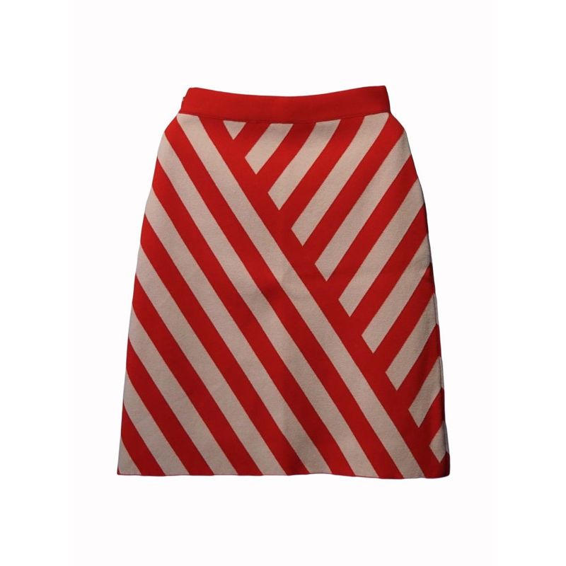 Gucci Striped Skirt Bottoms Women's Wool Red Ivory #xs Italy