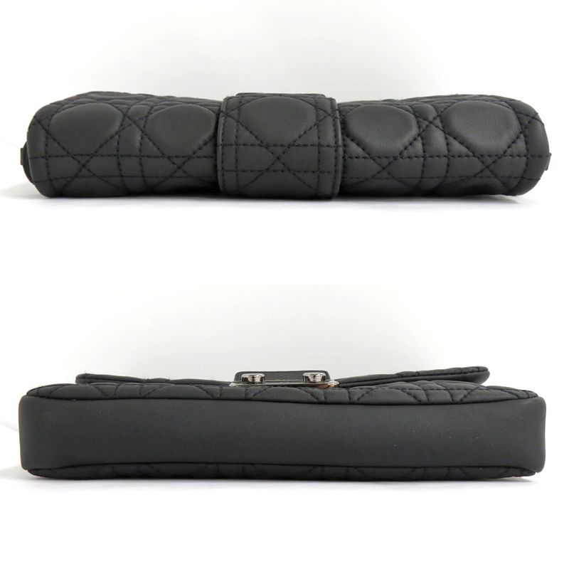 Dior Chain Bag Black Silver Hardware New Rock Canaju Leather Black