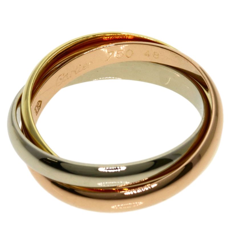 Cartier Trinity SM #48 Ring 18K Yellow Gold 18K White Gold 18K Pink Gold Ladies