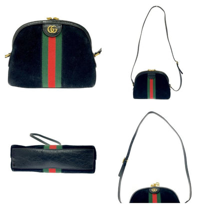Gucci 499621 and 486628 Suede Ophidia Ggmarmont Shoulder Bag Black 371302
