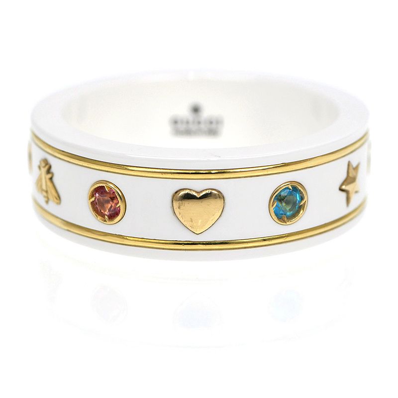 Gucci Icon Ring With Gemstone White Zirconia 750yg Gold No 18 Jewelry -