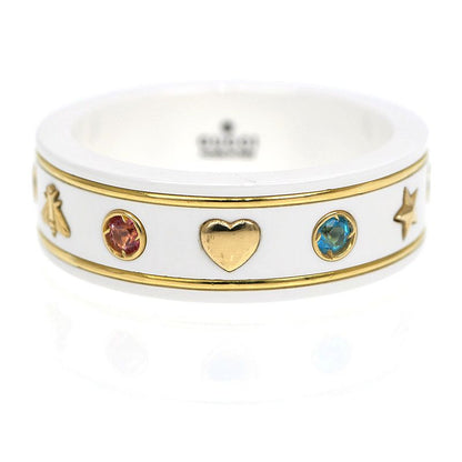 Gucci Icon Ring With Gemstone White Zirconia 750yg Gold No 18 Jewelry -