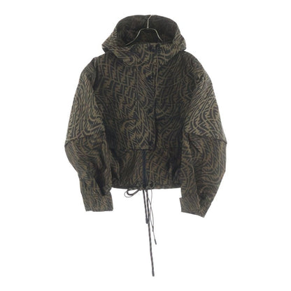 Fendi Front Mouth Contrast Varsity Jacket Beige Black