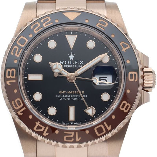 Rolex Gmt Master 2 Watch Box 18k Pink Gold Black Polished