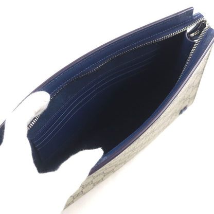 Gucci 768255 GG Supreme Canvas Leather Gghardware Bicolor Small Pouch Clutch