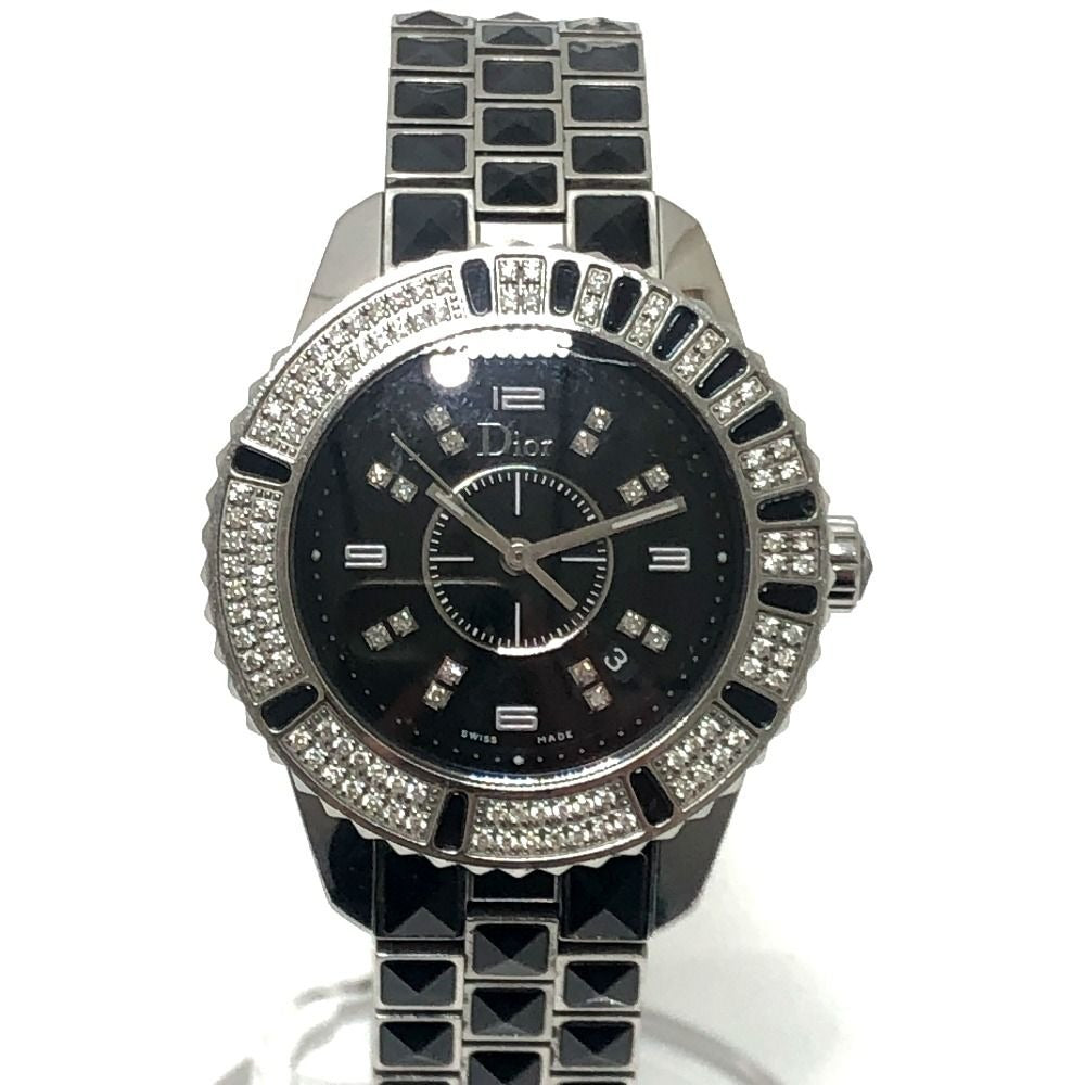 Dior Watch Crystal Diamond Bezel SS Silver