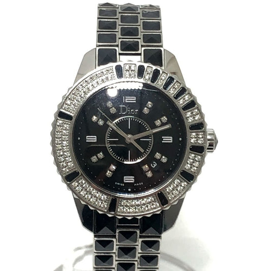 Dior Watch Crystal Diamond Bezel SS Silver