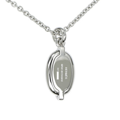 Hermes Necklace Mini Maillon PM Black Silver-color- Chaine D'ancre