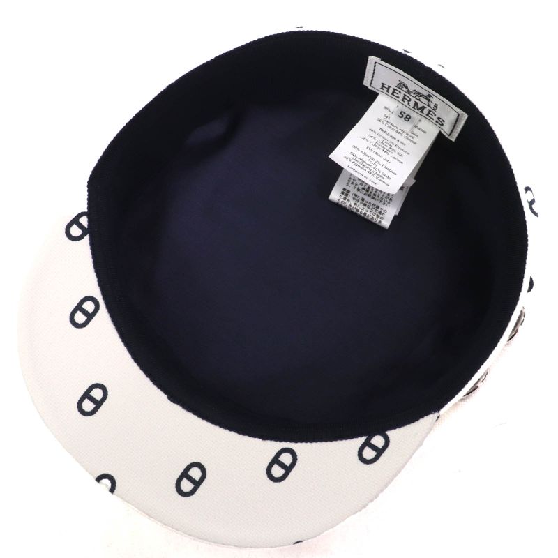 Hermes Vauban Chaine D'ancre Toile Ashe Serie Hardware Cotton Canvas Casket Hat