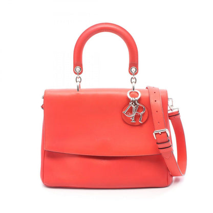 Dior Handbag Bidiole Red Pink Leather 2-Way