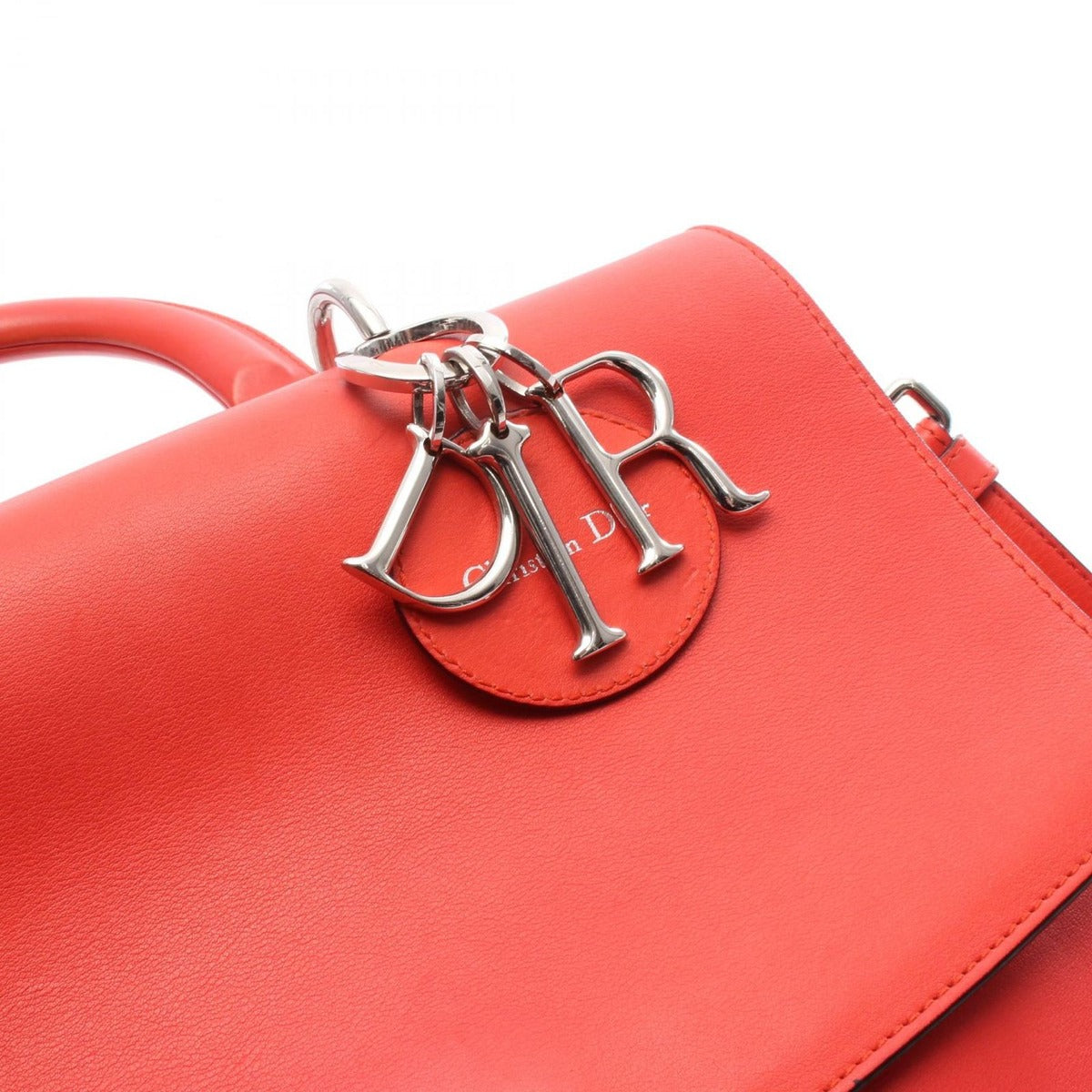 Dior Handbag Bidiole Red Pink Leather 2-Way — view 6