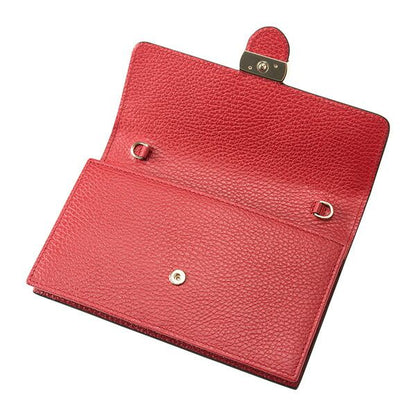 Gucci Clutch And Second Bag Shoulder Bag Dollar Calf Red