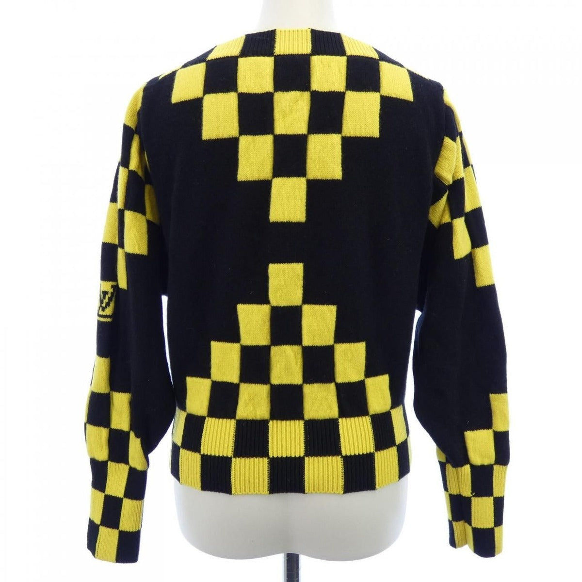 Louis Vuitton Knit Top Cashmere Black Yellow Check — view 2